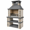 Barbecue de jardin 120 x 70 x 220 cm en pierre gris anthracite avec grille réglable