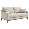 Canapé 2 places 170 x 88 x 85 cm en tissu beige pour salon style scandinave