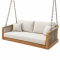 Canapé balancelle 2 places 180 cm en bois beige pour extérieur style naturel